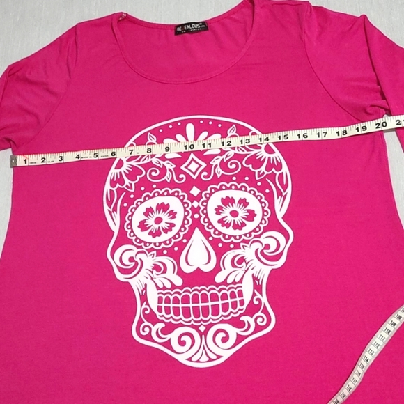 BEJEALOUS.COM (UK) Sugar Skull Tshirt Size 16-18 - Picture 3 of 7